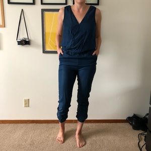 Blue denim look jumper (small)